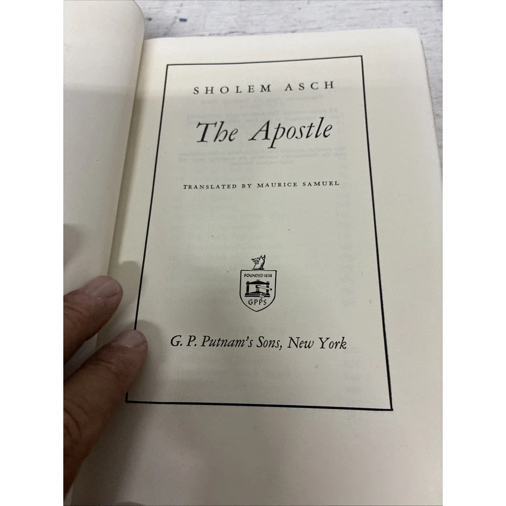 The Apostle by Sholem Asch Hardcover G.P. Putnam's Sons 1943 Religion